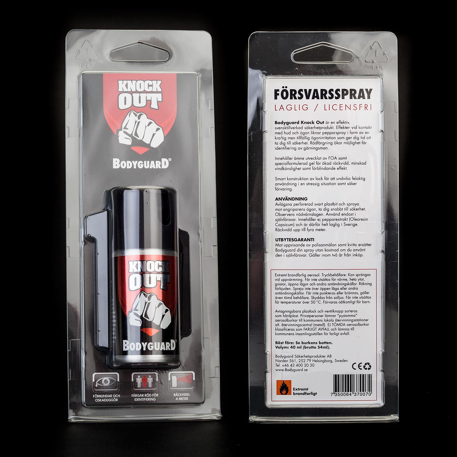 F&K Sport Sweden AB Självförsvarsspray Bodyguard Knock Out RED