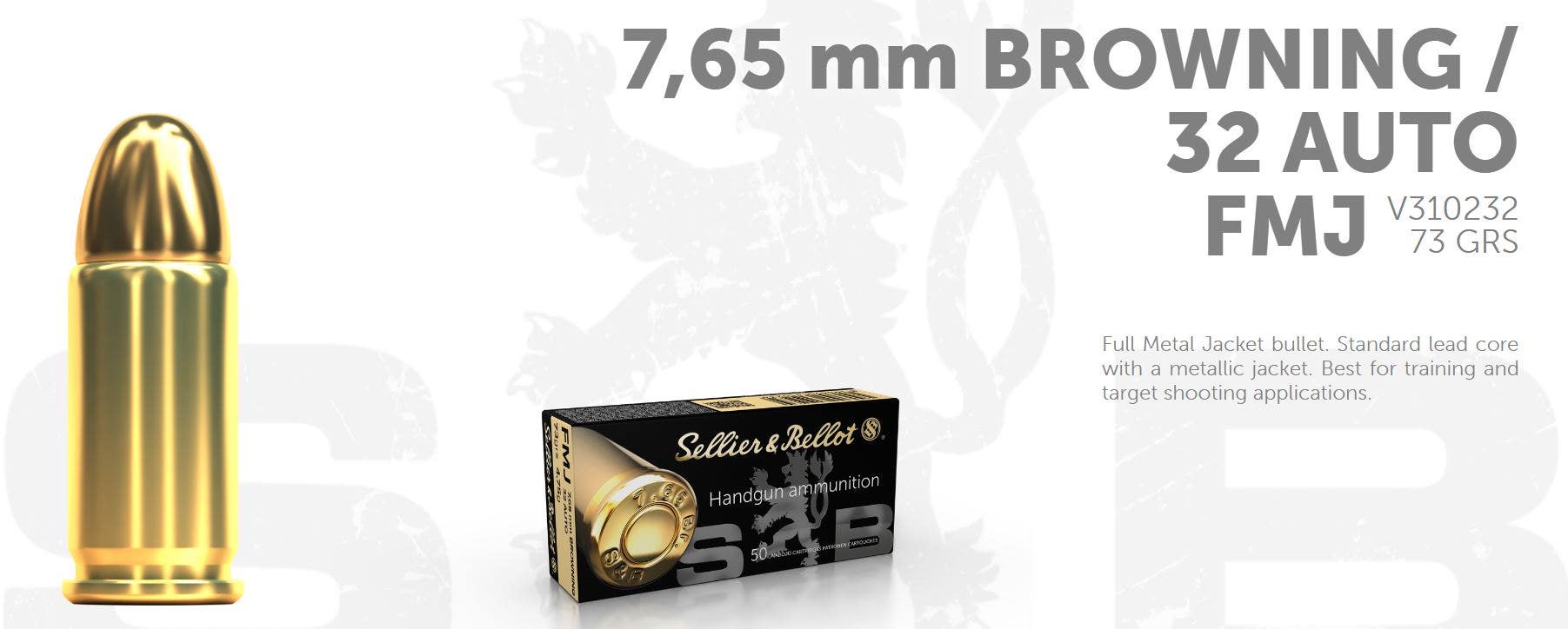 S&B .32 ACP / 7,65, 73G FMJ 50 ptr