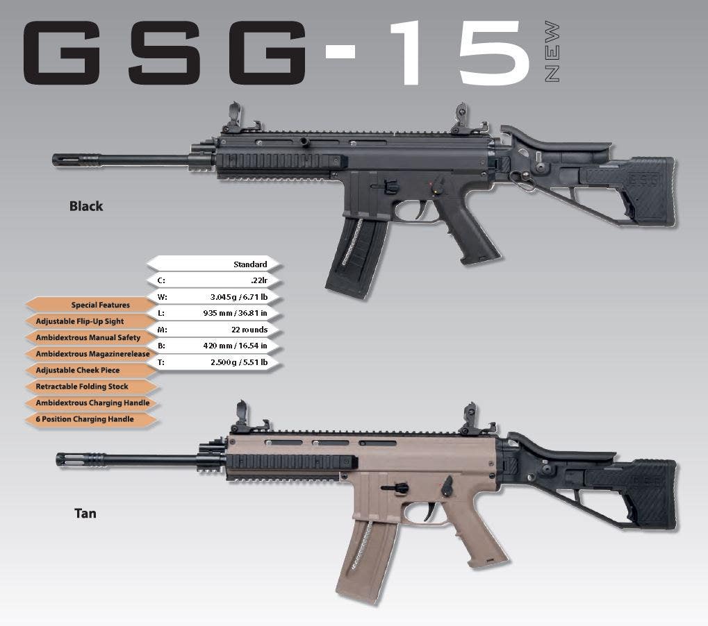 GSG Kulgevär GSG-15 .22Lr, BLK