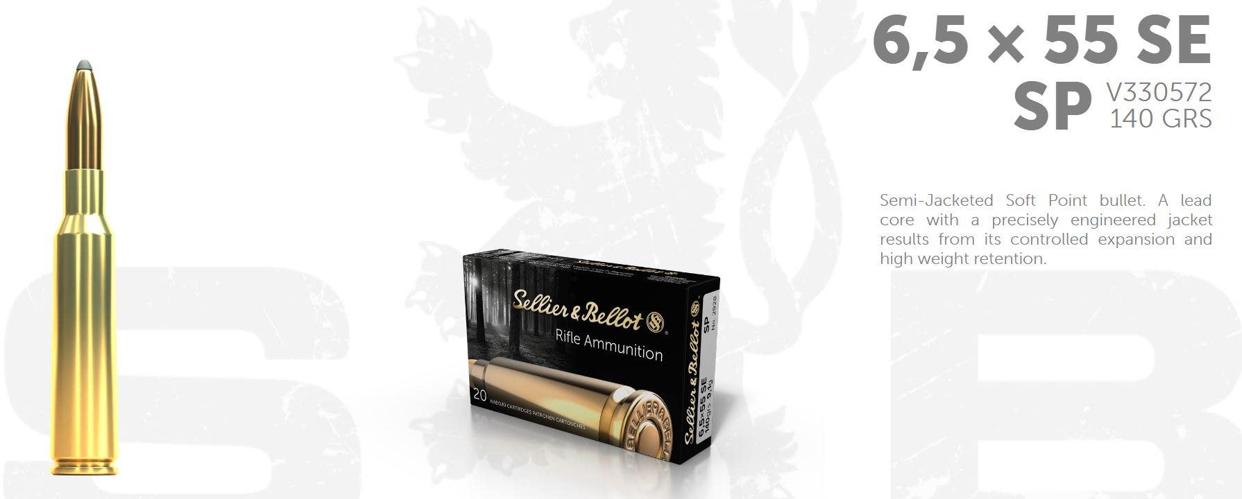 S&B 6,5x55 140G/9,1g SP 20 ptr