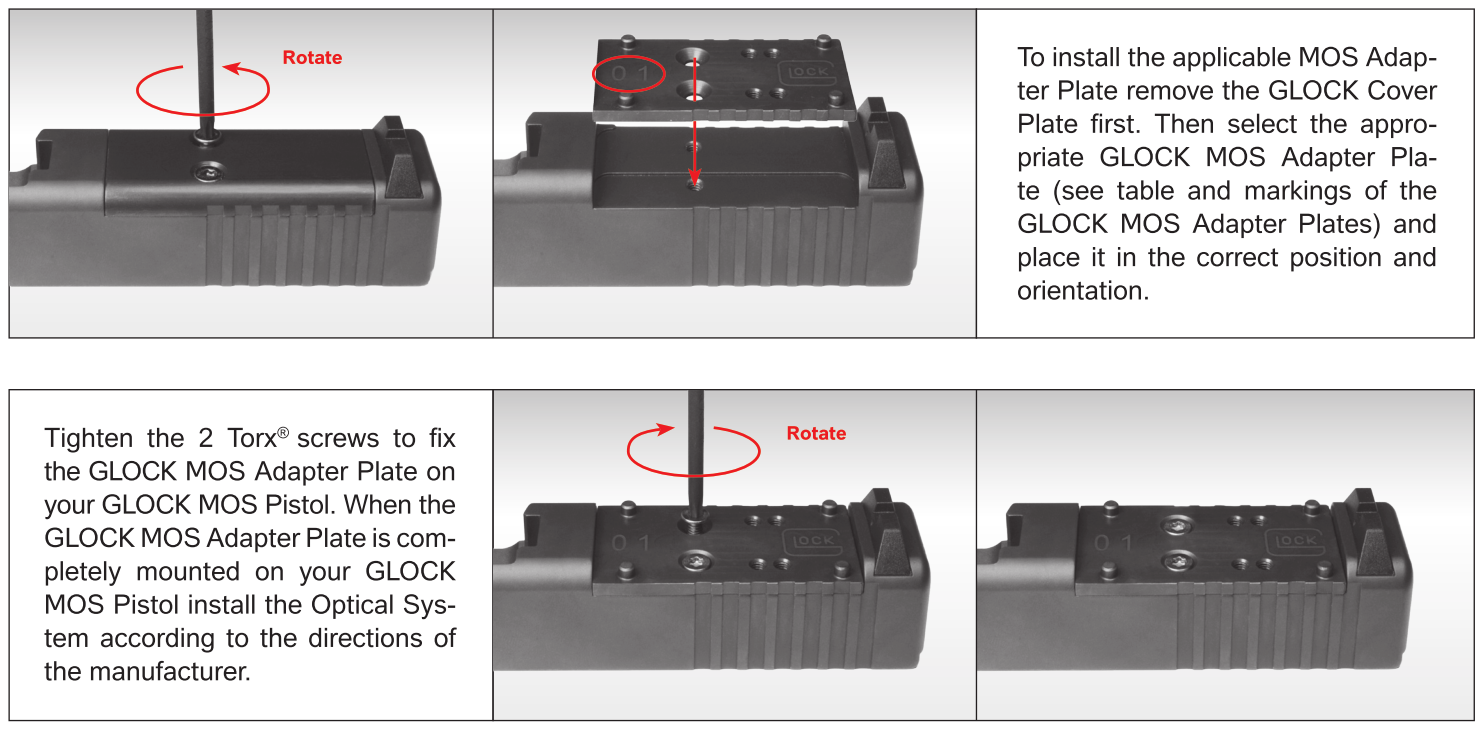 Glock MOS Cover plate 01 STEEL (for G17,G19,G41 Ge