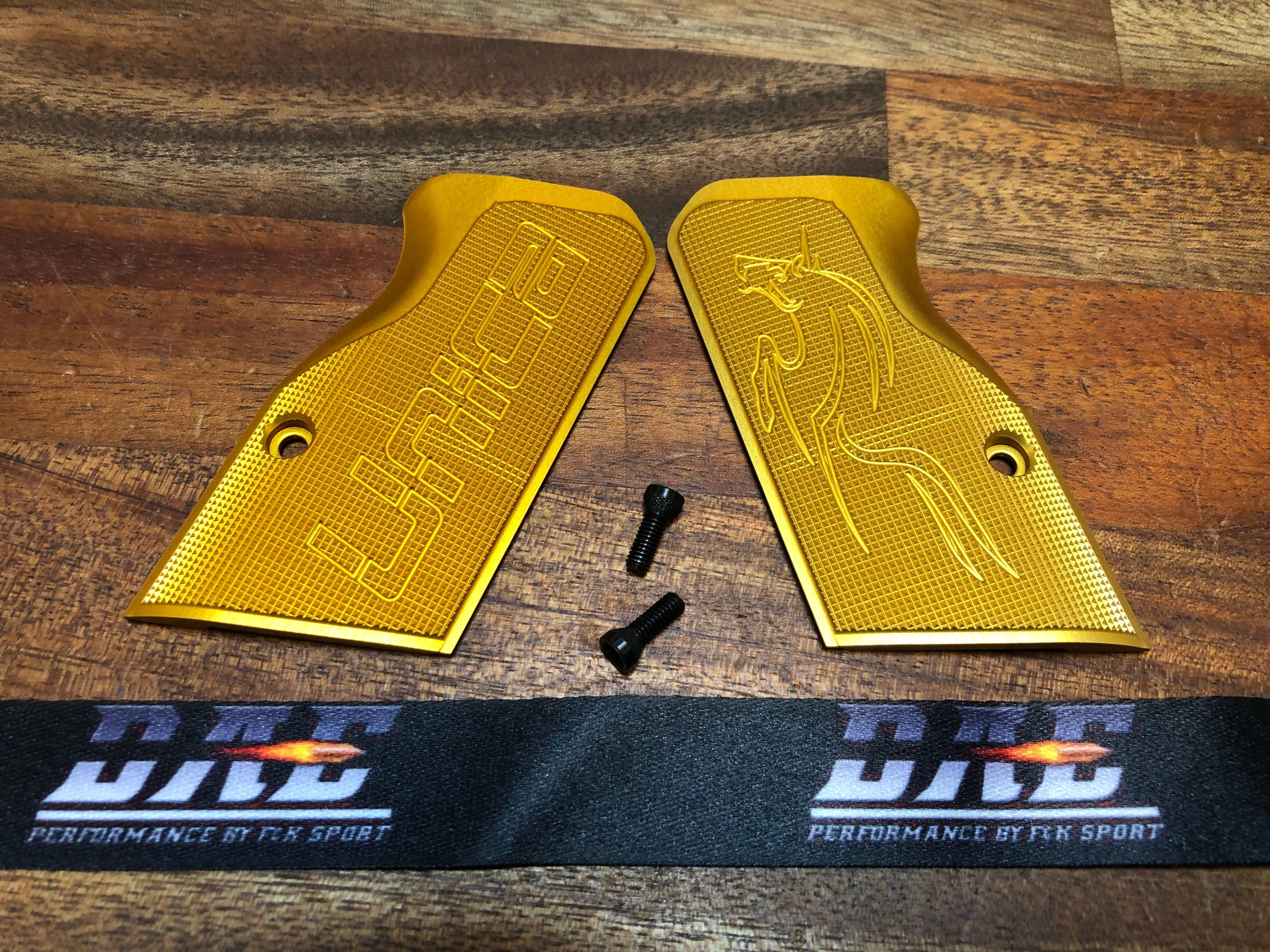 TANFOGLIO GRIP PLATE Aluminium LF CUSTOM - Gold Finish
