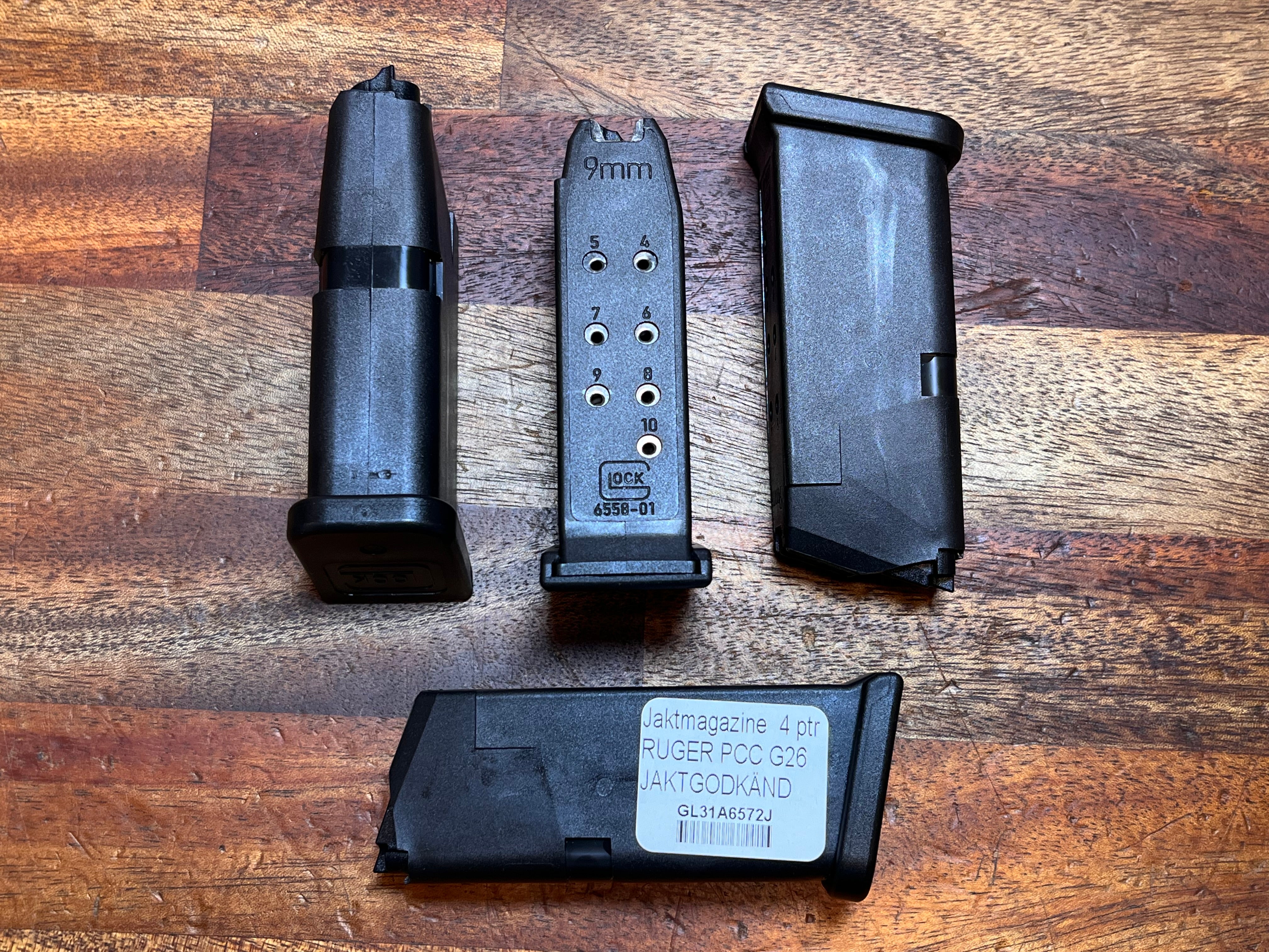Jaktmagasin Ruger PCC Hunter 4rd 9x19 SVART BASE, JAKTGODKÄND