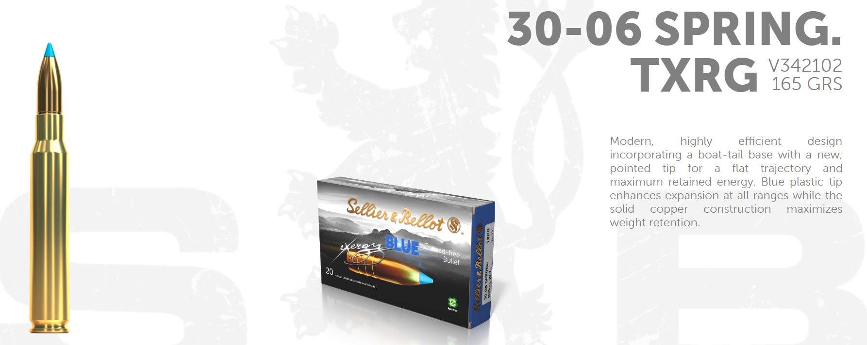S&B EXERGY BLUE BLYFRI .30-06 165g 20 ptr