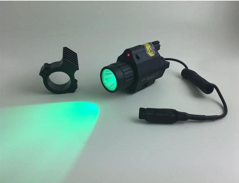Vapenlampa GRÖN LED 750 Lumen / Laser RÖD
