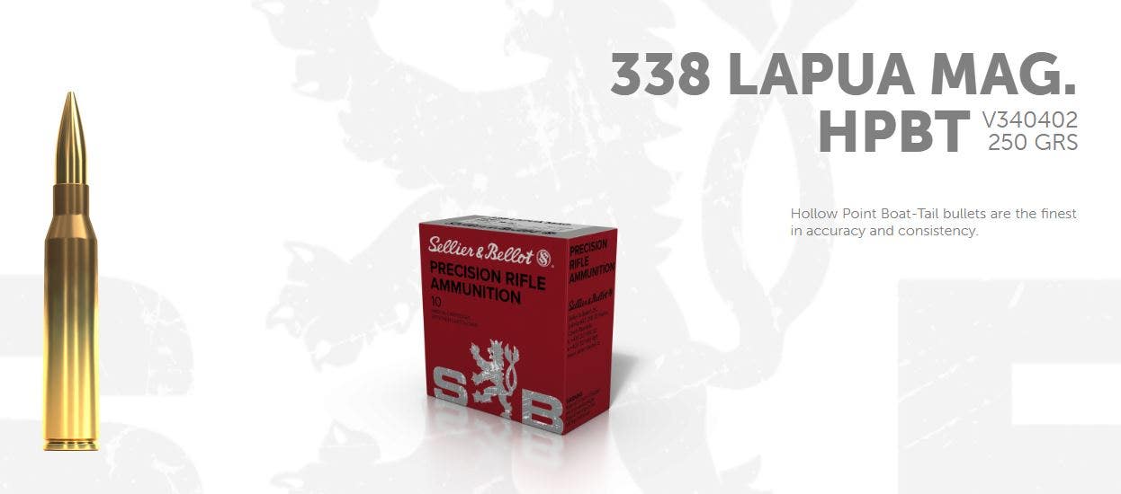 S&B 338 Lapua Mag 250gr HPBT MATCH 10 ptr