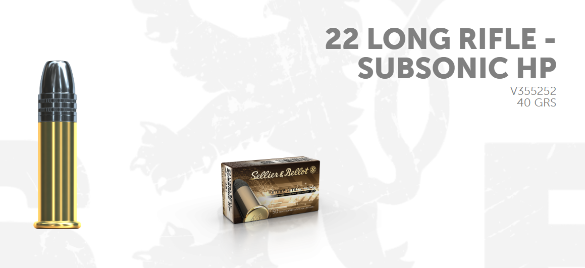 S&amp;B .22 Lr SUBSONIC LEAD HP 40G, 50 ptr