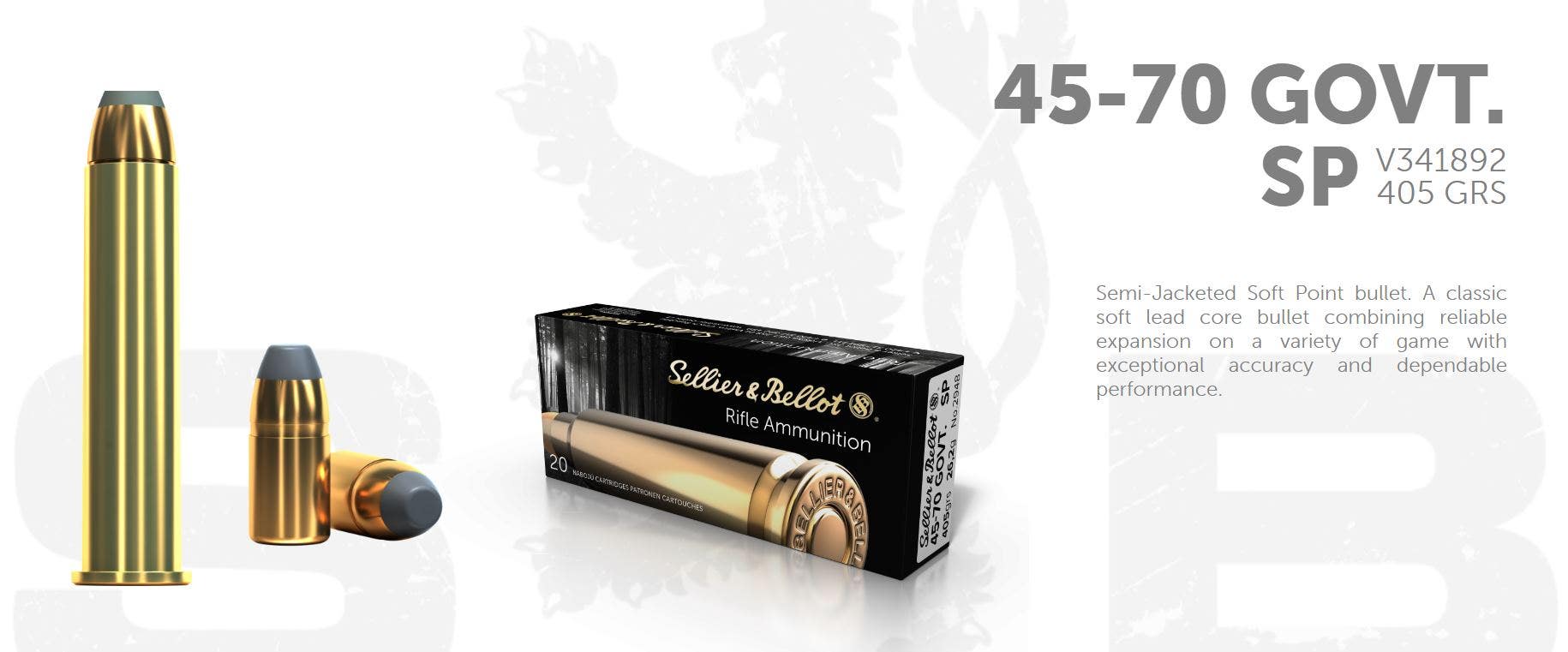 S&B .45-70 405 Grain SP 20 ptr
