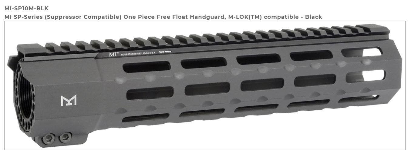 MI SP-Series (Suppressor Compatible) One Piece Free Float Hand Guard