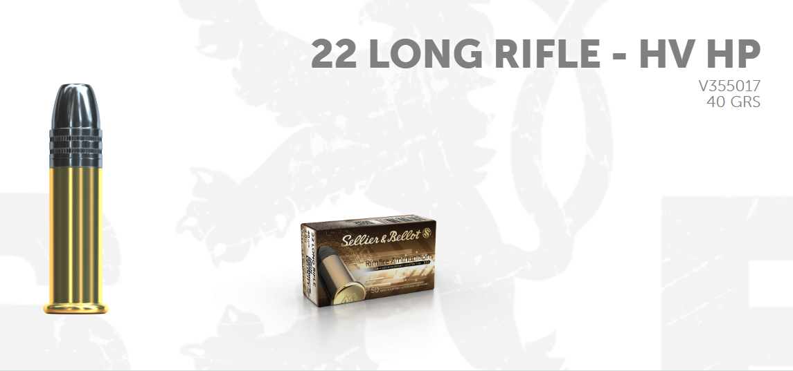 S&B .22 Lr HV HP 40G LHP, 50 ptr V5: 375 m/s V355017