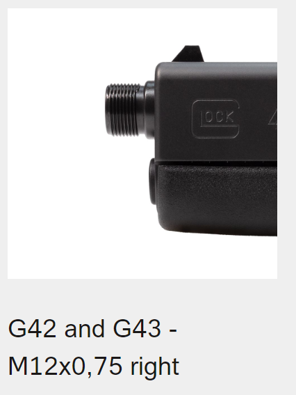 Glock Pipa TB G43 / G43X 9x19 9,6cm 