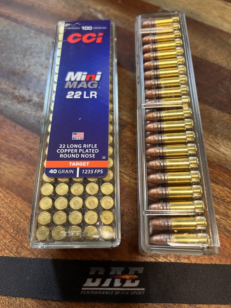 CCI 22Lr Mini-Mag 40G CPRN #30, 1235 fps, 376m/s 100 ptr