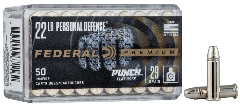 FEDERAL  .22 Lr Punch 29Gr , 50 ptr  (PD22L1) V5: 1070 fps = 326 m/s
