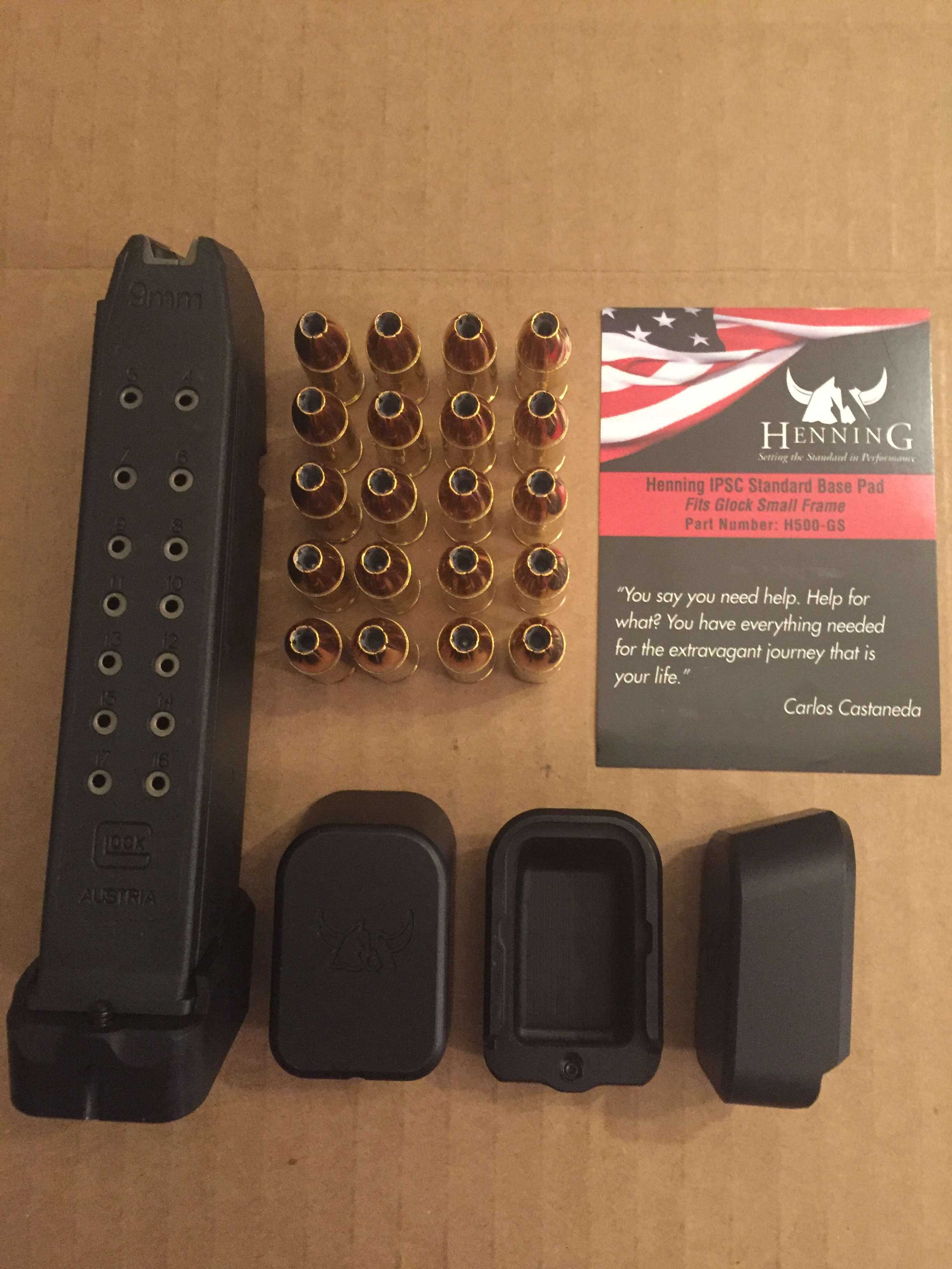 Henning Glock EDC Mag &amp; Grip EXTENSION +3rd G17 