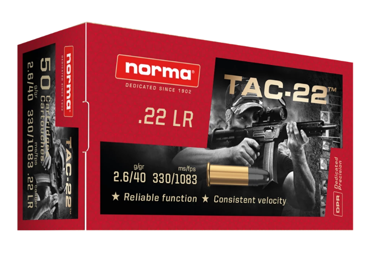 Norma TAC-22 .22 Lr 40g LRN 50 ptr