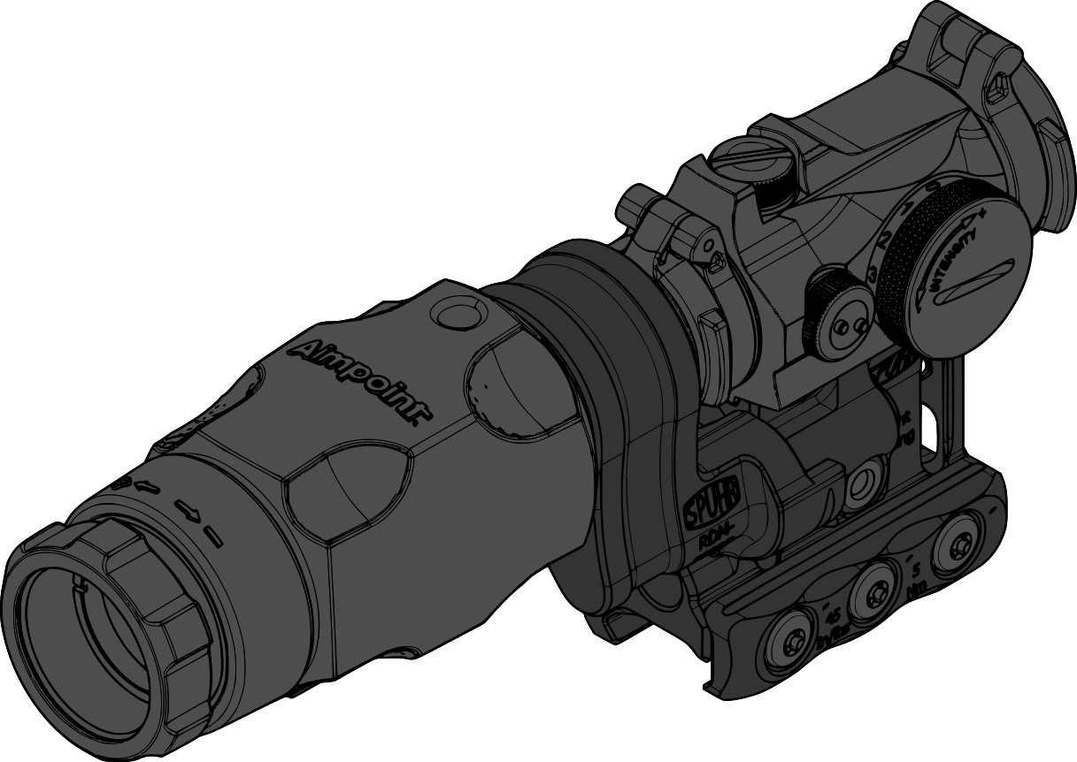 Spuhr Aimpoint Magnifier Mount H57mm/2,25&quot; - RDF-20225K