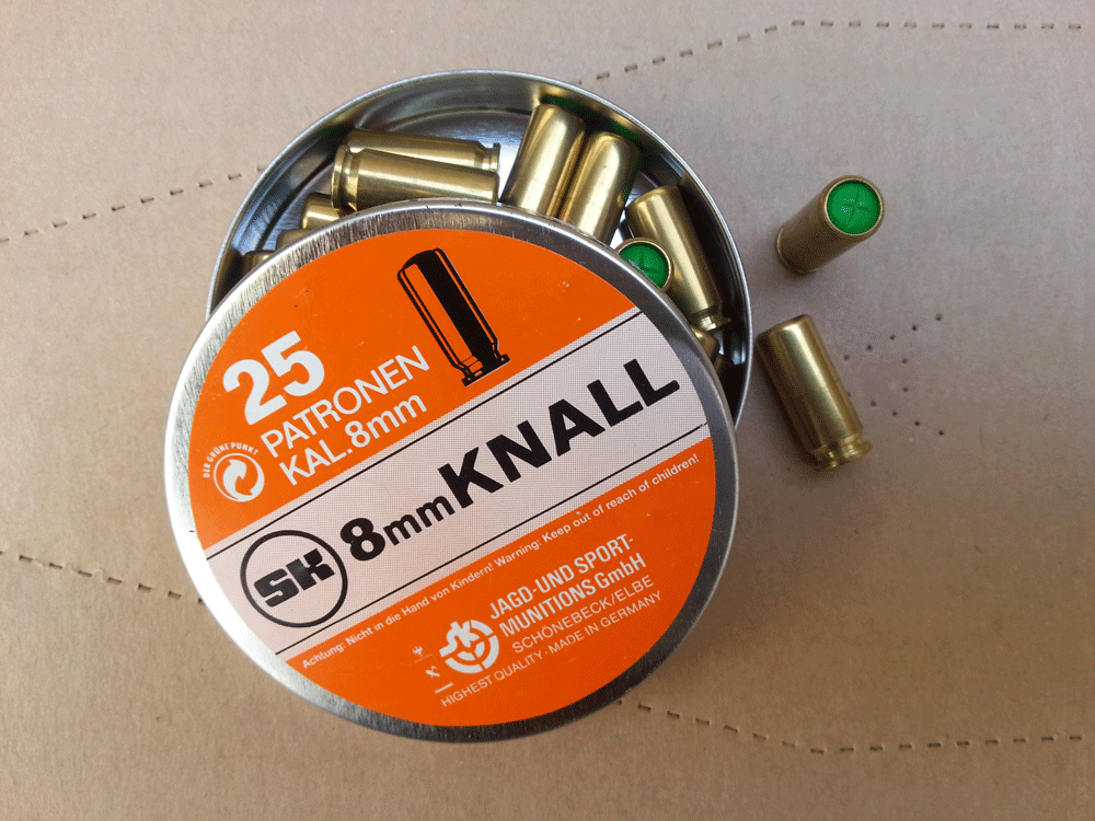 Knallpatron 8 mm Blank 25rd, PISTOLAMMO