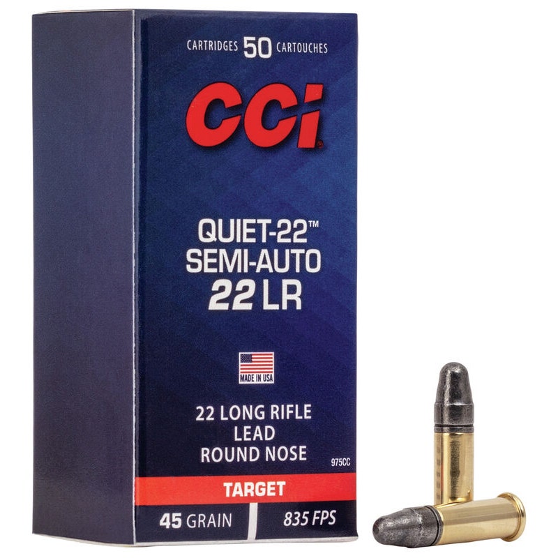CCI .22 Lr, QUIET-22  SEMI-AUTO LRN 45 Grain 50 pt