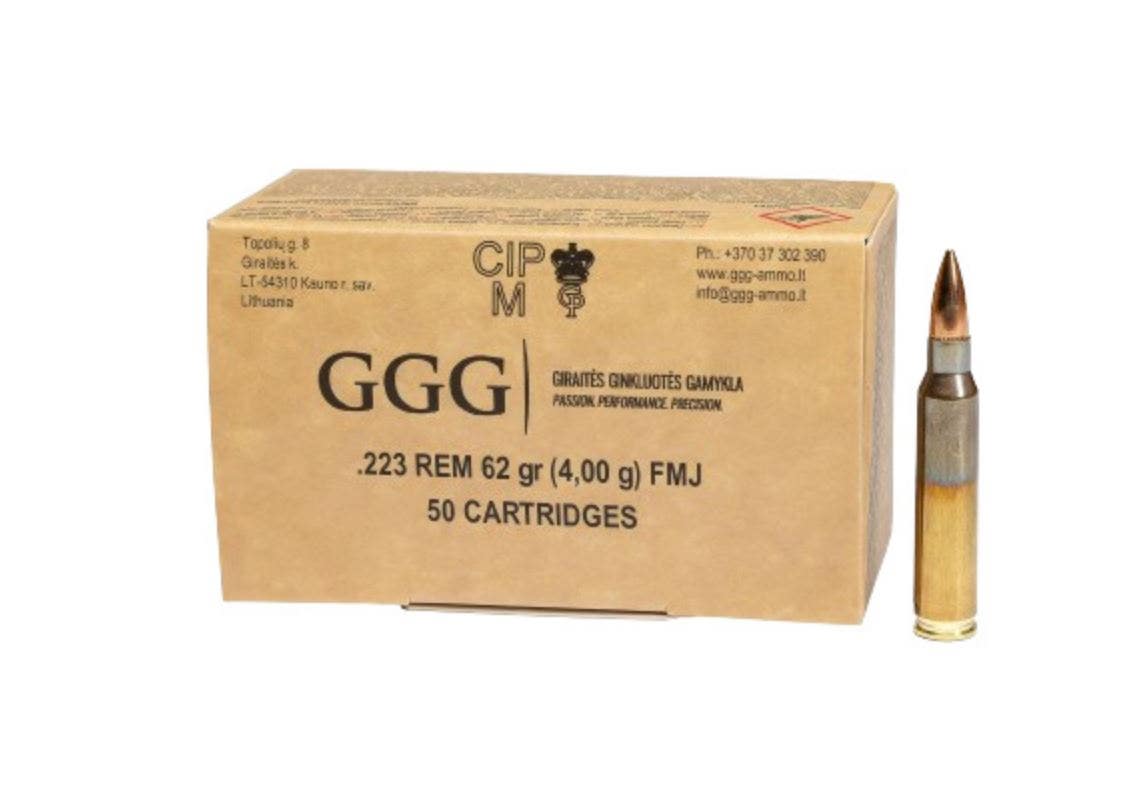 GGG .223R 62G FMJ, 50 ptr