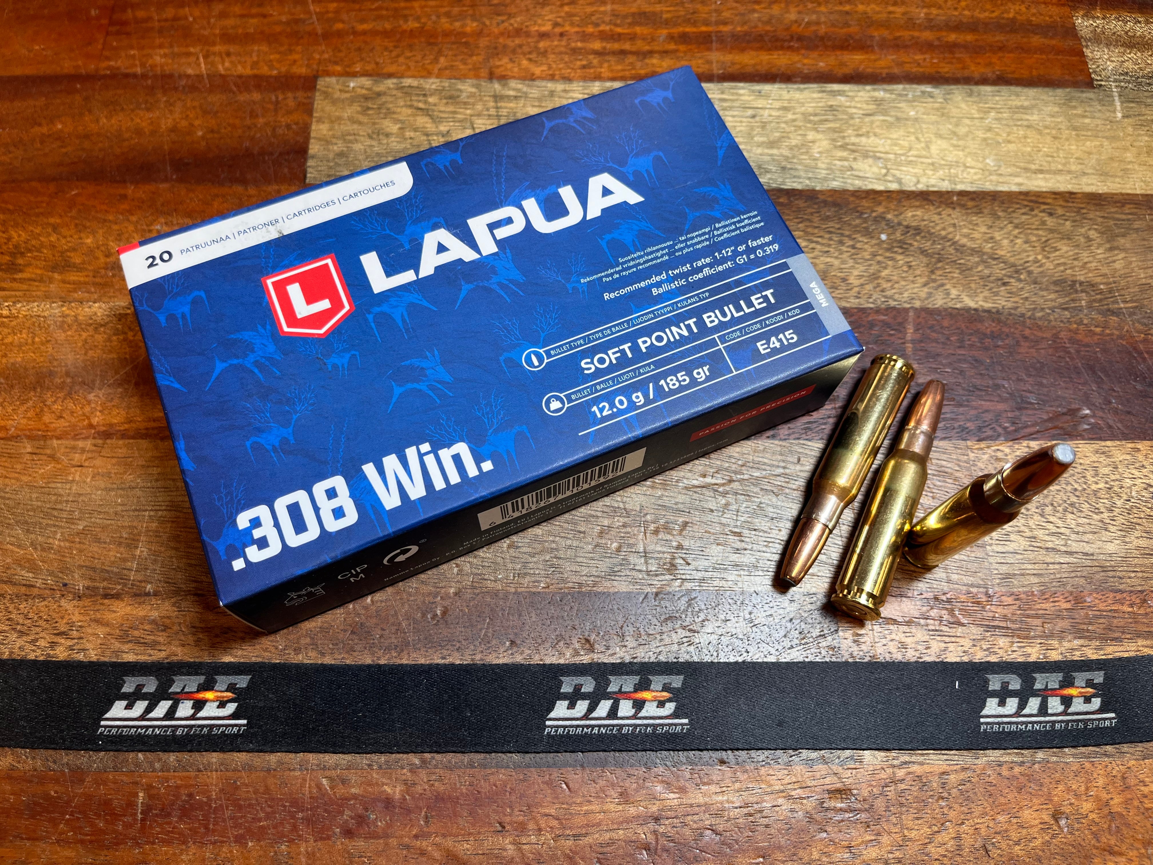 Lapua .308W MEGA 12 Gram / 185 Grain SP JAKTAMMUNI