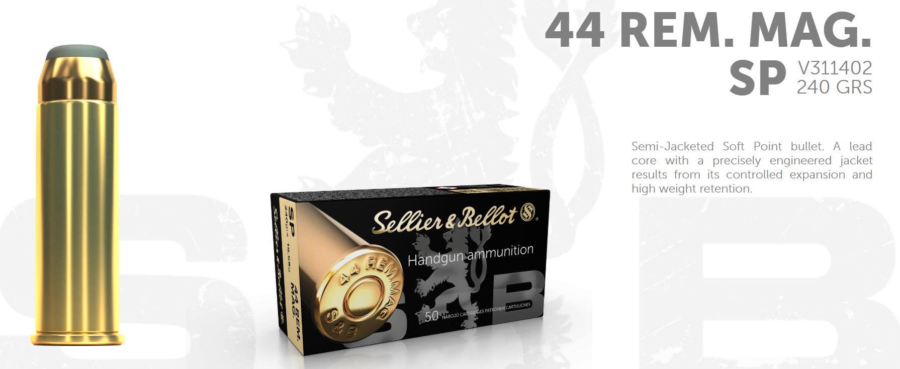 S&B .44 Magnum 240G SP, 50 ptr