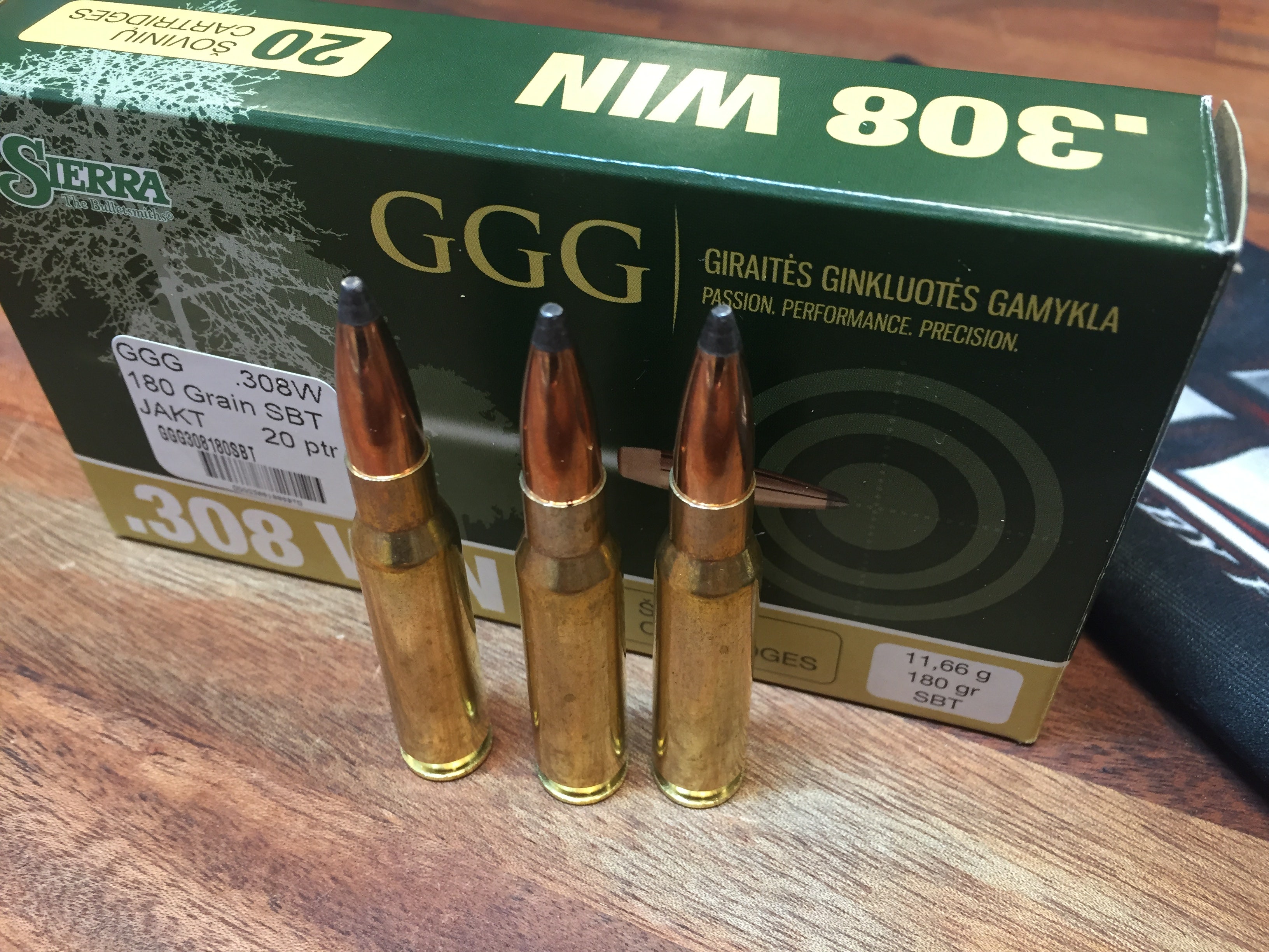 GGG .308 Win 180gr SBT Sierra Gameking 20/Box