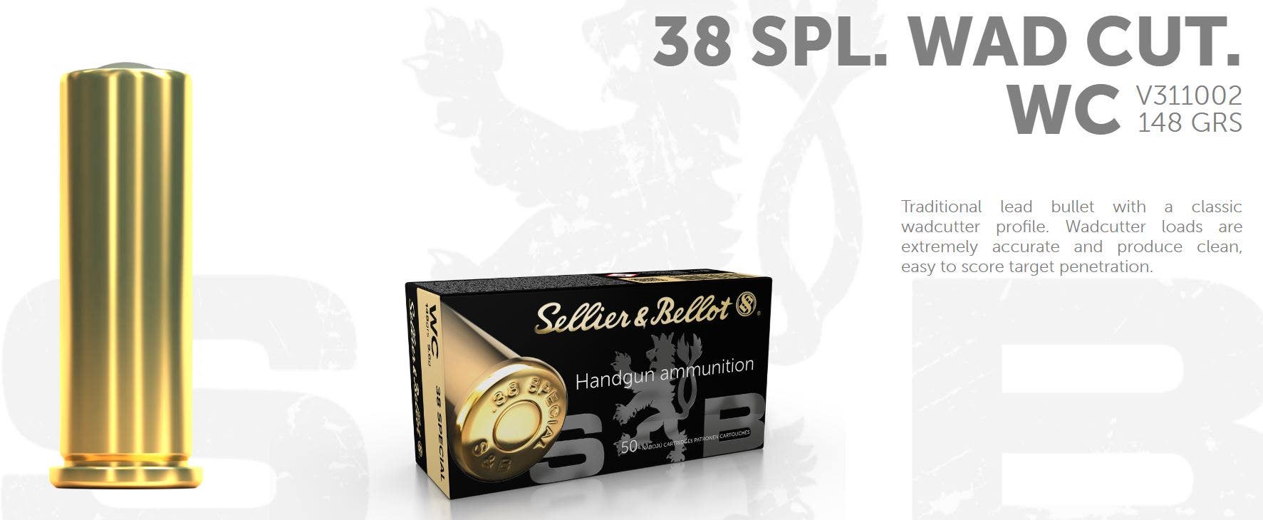 S&B .38 SPL 148G WC 50 ptr