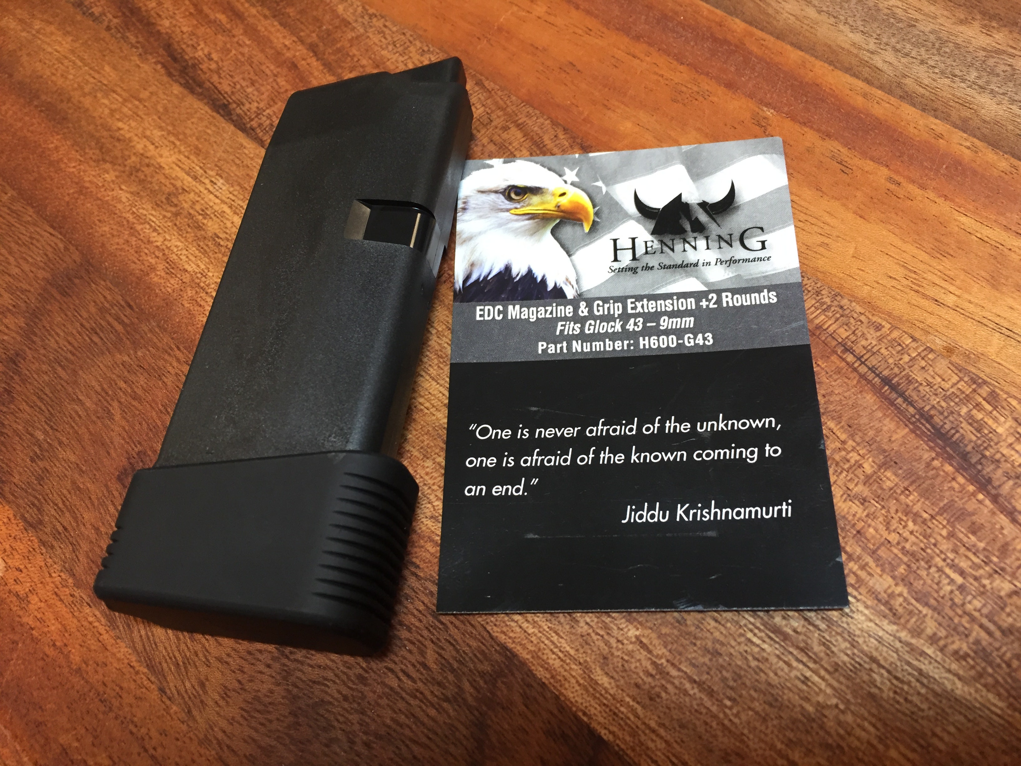 Henning Glock 43 Mag Extension +2rd 