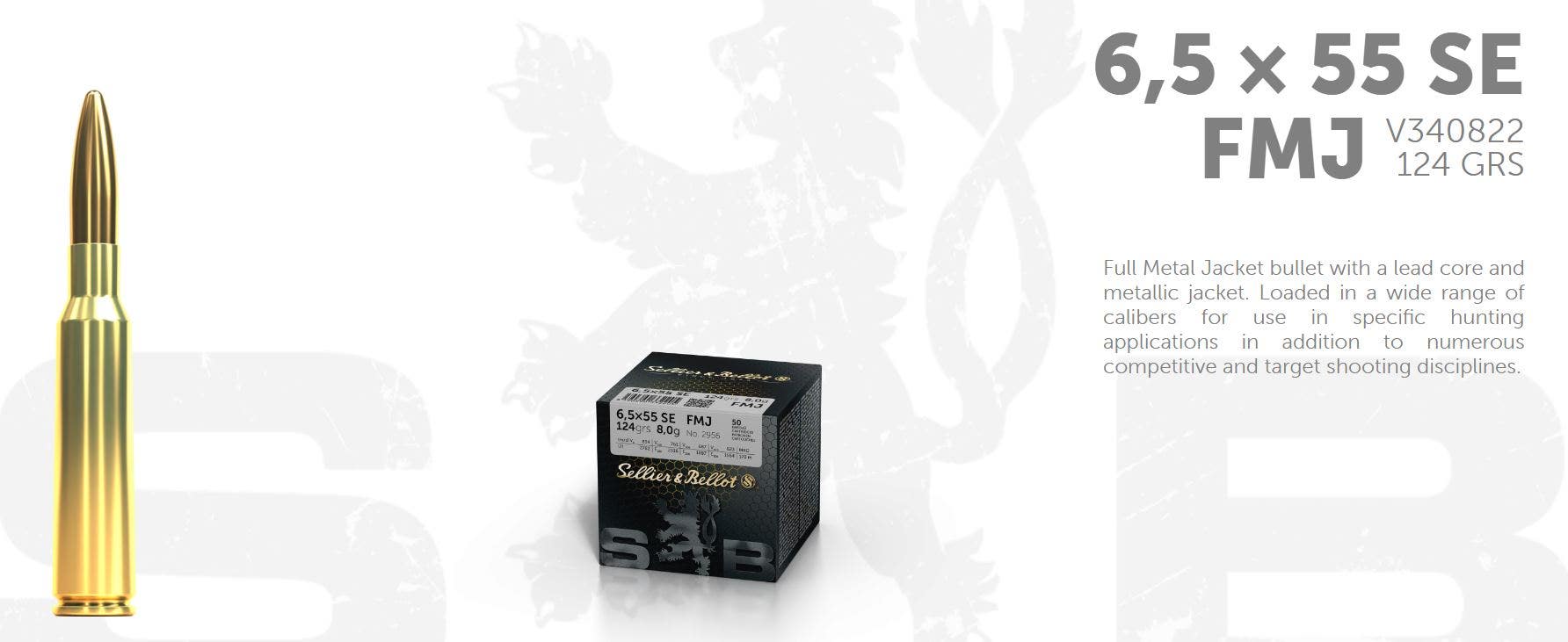 S&B 6,5x55 SE 124G FMJ, 50 ptr