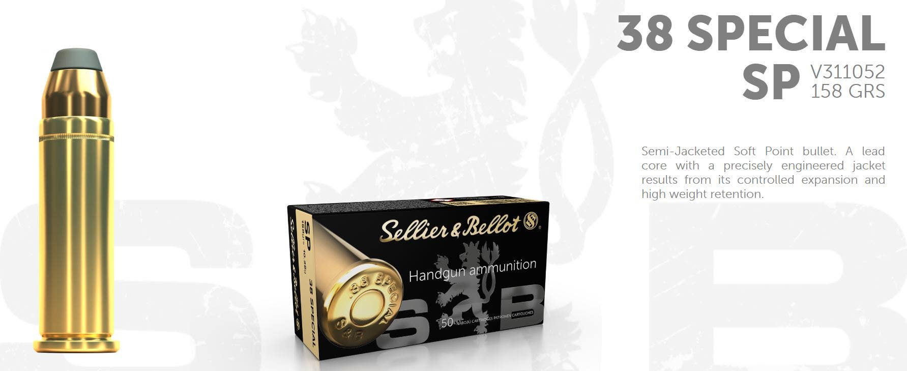 S&B .38 SPL 158G SP 50 ptr