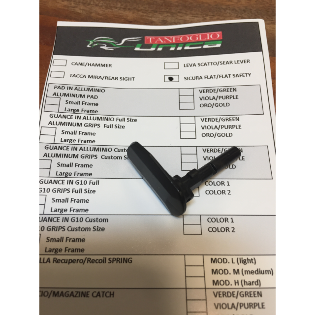 Tanfoglio Safety Lever UNICA, FLAT, BLACK, (23. B1