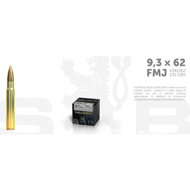 S&B 9,3x62 232G / 15,0 Gram FMJ, 50 ptr