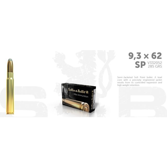 S&B 9,3x62 285Grs/ 18,5G SP, 20 ptr