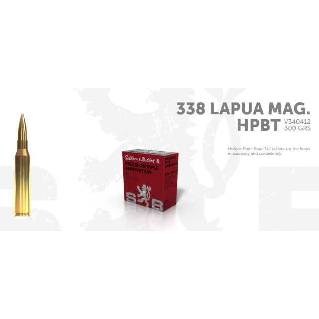 S&B 338 Lapua Mag 300gr HPBT 10 ptr