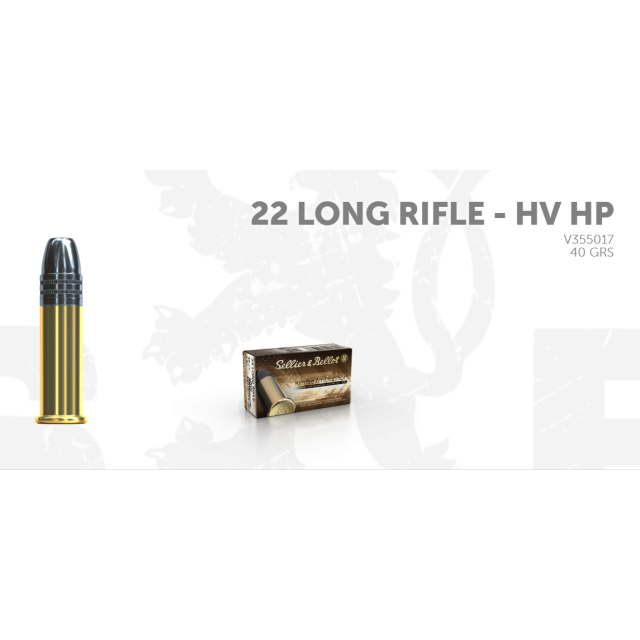 S&B .22 Lr HV HP 40G LHP, 50 ptr V5: 375 m/s V3550