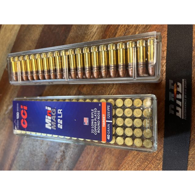CCI 22Lr Mini-Mag 40G CPRN #30, 1235 fps, 376m/s 1