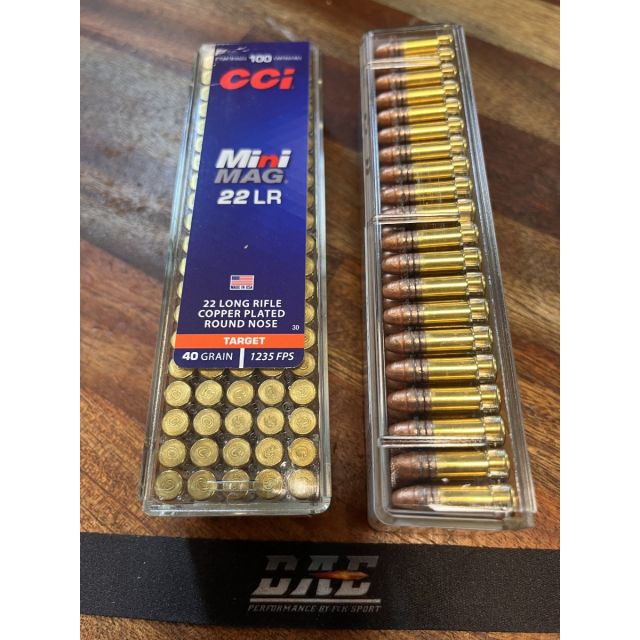 CCI 22Lr Mini-Mag 40G CPRN #30, 1235 fps, 376m/s 100 ptr