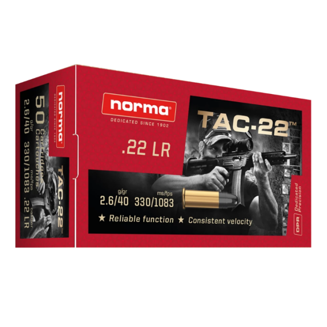 Norma TAC-22 .22 Lr 40g LRN 50 ptr