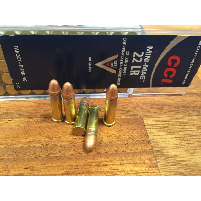 CCI .22 Lr Mini-Mag. 40 grain Copper Plated RN