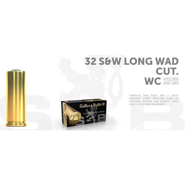 S&B .32 S&W LONG 100G WC 50 ptr