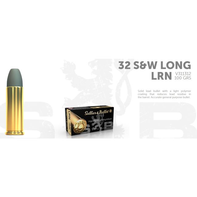 S&B .32 S&W LONG 100G LRN 50 ptr
