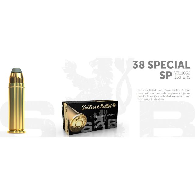 S&B .38 SPL 158G SP 50 ptr