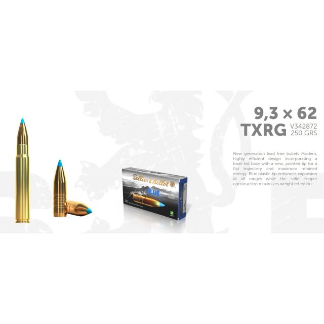 S&B EXERGY BLUE BLYFRI 9,3x62 250gr 20 ptr