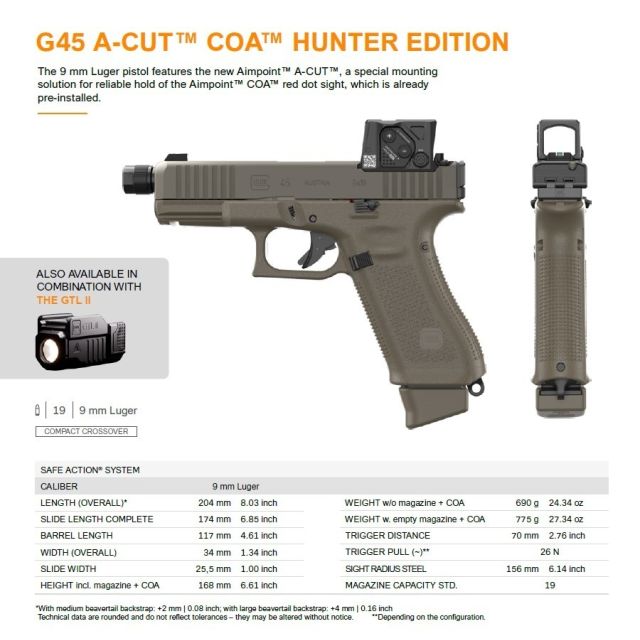 Glock 45 GREEN HUNTER 9x19 11,8cm AP COA + GTL II