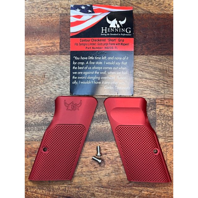 Henning LF GRIPS for Tanfoglio CUSTOM Pistol, RED