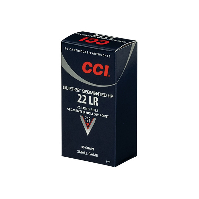 CCI .22 Lr, QUIET-22 SEGMENTED HP, SUBSONIC 40G, 5