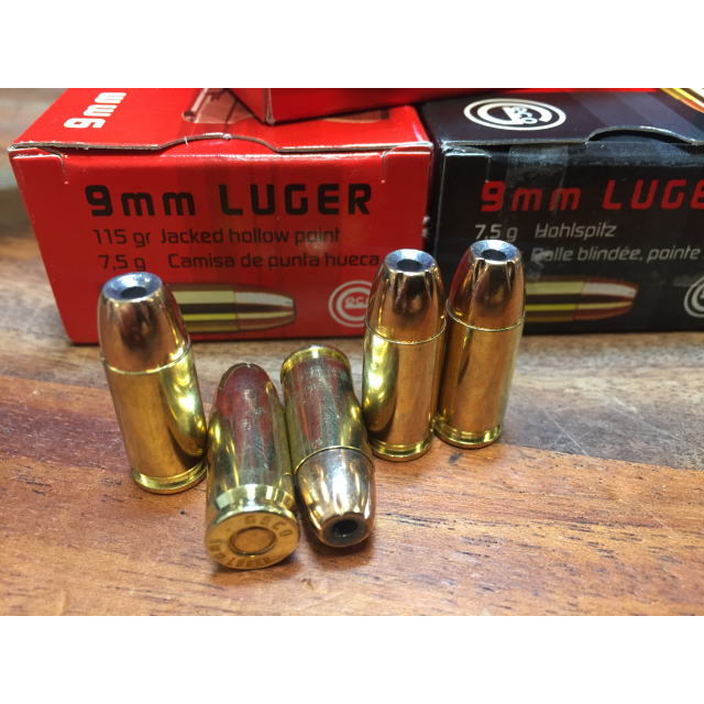 GECO 9x19 115 Grain JHP, 50 ptr