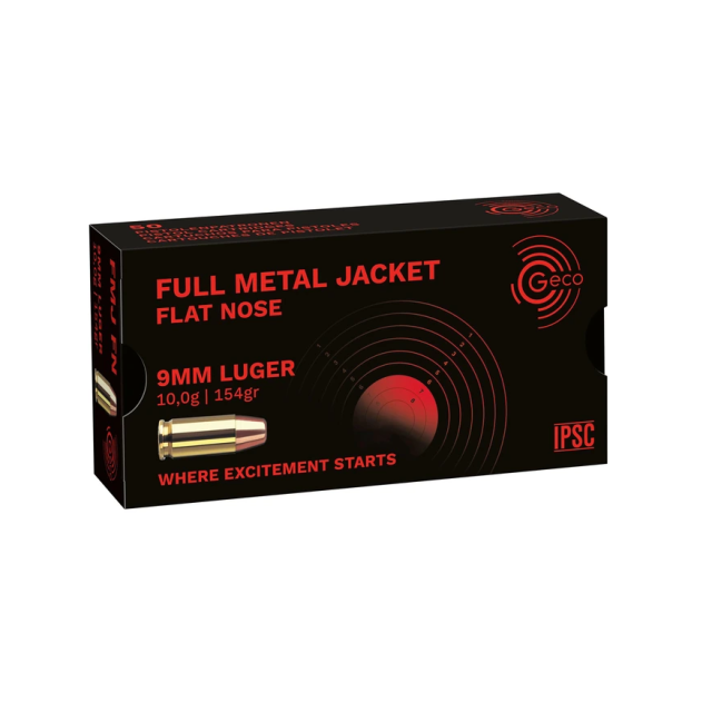 GECO 9x19 FMJ 154G, 10,0 Gram, 50 ptr