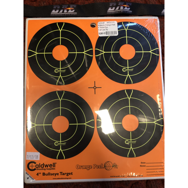 Caldwell Måltavla Orange Peel 4" Bulls-Eye, 5 ark/