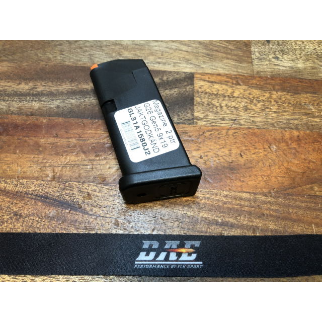 Glock Magasin G26 Gen5 9x19 2ptr SVART BASE, JAKTGODKÄND